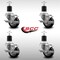 Service Caster 3'' SS Black Poly Swivel 1-7/8'' Expanding Stem Caster Set with Brake, 4PK SCC-SSEX20S314-PPUB-BLK-TLB-178-4 - alternate 4